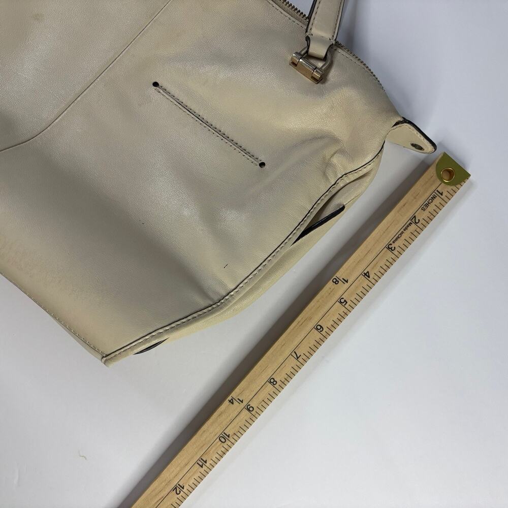COACH SMYTHE SATCHEL 32405 Natural Beige Leather Handbag Bag 2 Handles - Picture 14 of 16